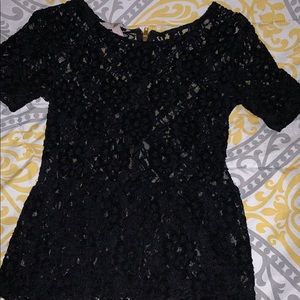 Forever 21 Black Lace Peplum Top